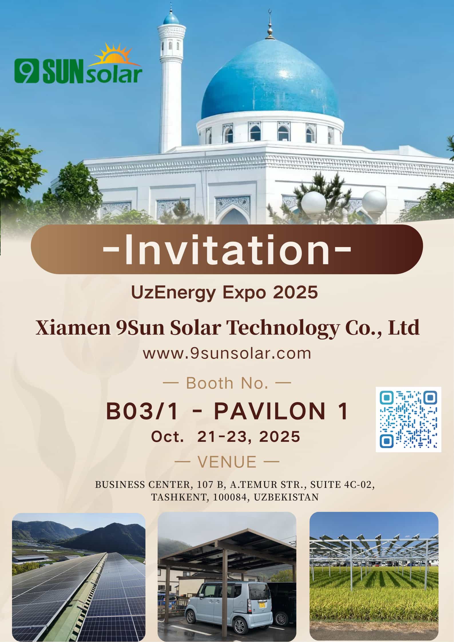 Persbericht: 9Sun Solar nodigt u uit voor UzEnergy Expo 2025 in Oezbekistan