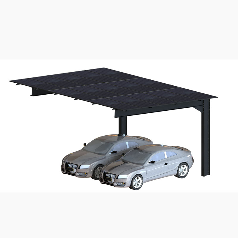 Een praktijkvoorbeeld van een zonnecarportsysteem in 2026.